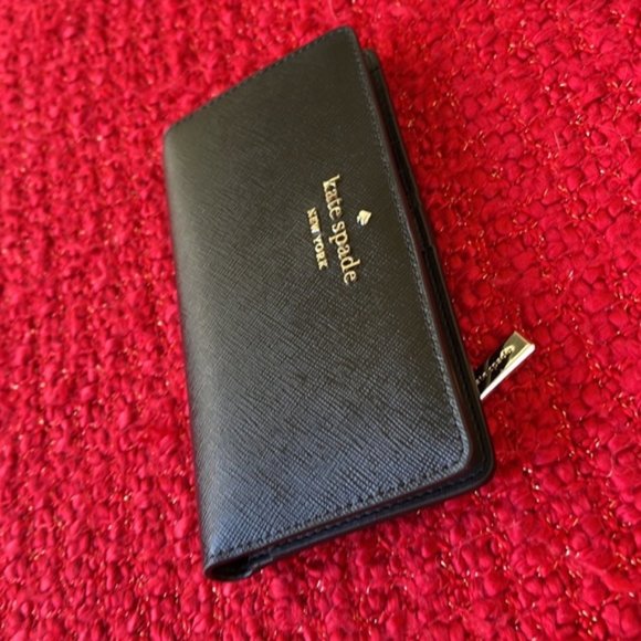 Kate Spade Staci Large Slim Bifold Wallet Black - Picture 5 of 16